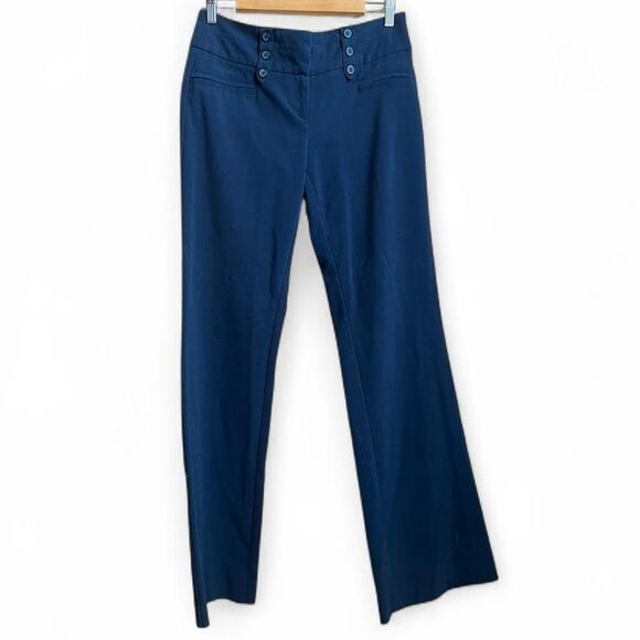 Vintage "Joe B" Navy Bootcut/Flared Dress Pants W/ Button & Pocket Detail. - Picture 5 of 6